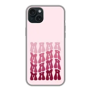 Чехлы на день мамы для Айфон 15 Плюс (Надпись мама)