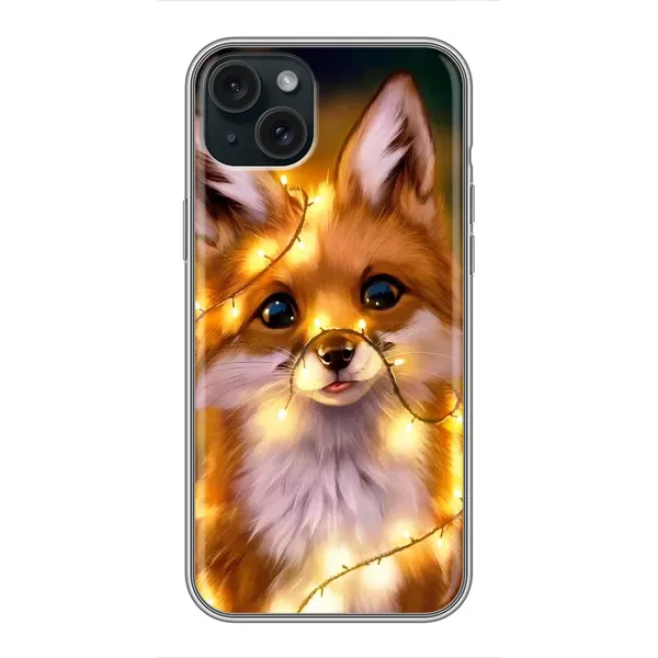 Чехол с рисунком «Новогодний лисенок» для iPhone 15 Plus Чехол с рисунком «Новогодний лисенок» для iPhone 15 Plus