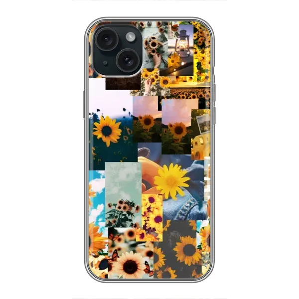 Чехол с рисунком «Подсолнуховый дизайн» для iPhone 15 Plus