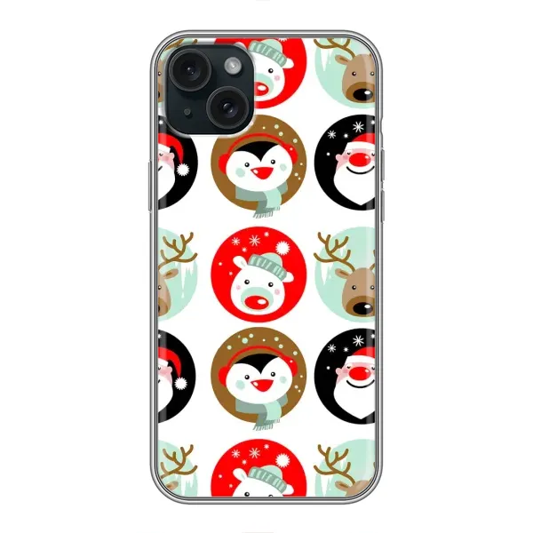 Чехол с рисунком «Рождественский принт» для iPhone 15 Plus