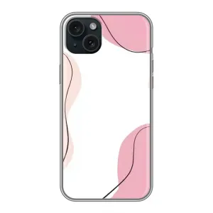 Чохол квітковий дизайн для iPhone 15 Plus (Рожевий фон)