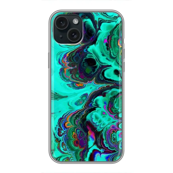 Чехол с рисунком «Салатный мрамор» для iPhone 15 Plus Чехол с рисунком «Салатный мрамор» для iPhone 15 Plus