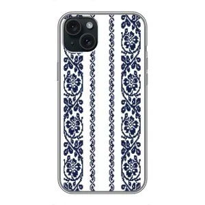 Силіконовый Чохол на iPhone 15 Plus з картинкой Вишиванки (Синя вишиванка)