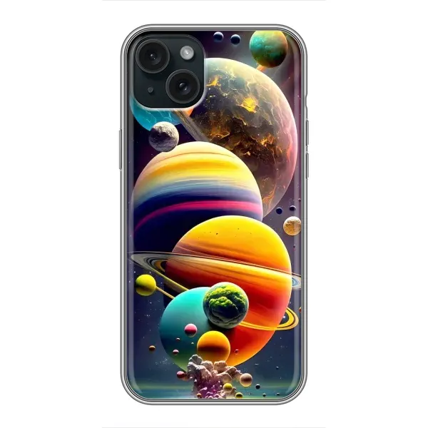 Чохол з малюнком «Сонячна система» для iPhone 15 Plus Чохол з малюнком «Сонячна система» для iPhone 15 Plus