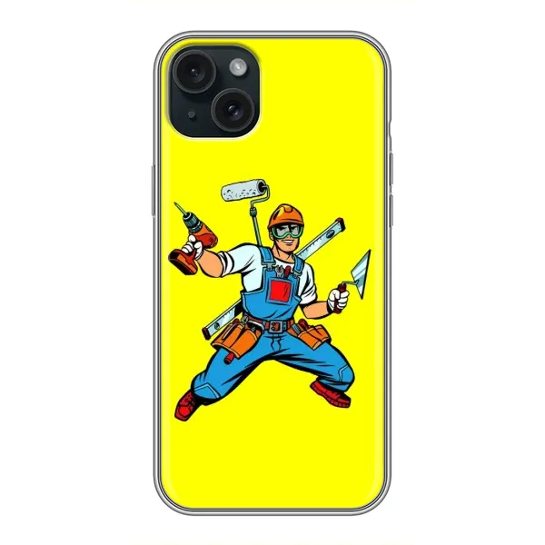 Чехол с рисунком «Строитель» для iPhone 15 Plus