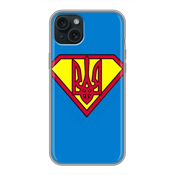 Чохол з малюнком «Герб - супер герой» для iPhone 15 Plus Чохол з малюнком «Герб - супер герой» для iPhone 15 Plus