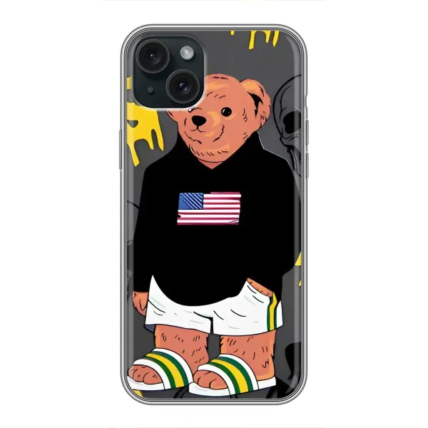 Чехол с рисунком «Teddy USA» для iPhone 15 Plus