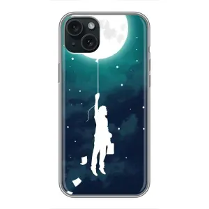 Чехол (ТПУ) с планетами на iPhone 15 Plus (To The moon)