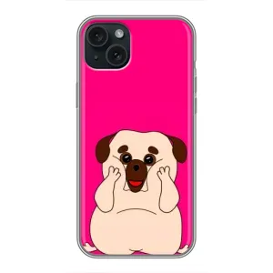 Чохол (ТПУ) Милі песики для iPhone 15 Plus (Веселий Мопсік)