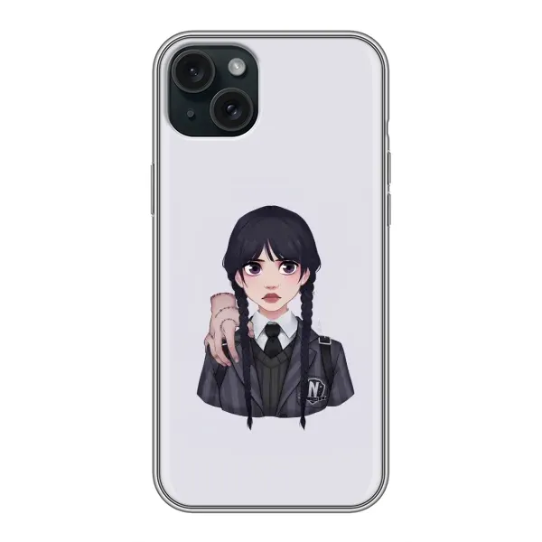 Чехол с рисунком «Вещь Венсдей» для iPhone 15 Plus Чехол с рисунком «Вещь Венсдей» для iPhone 15 Plus