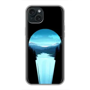 Летний Чехол на iPhone 15 Plus (Синий Водопад)