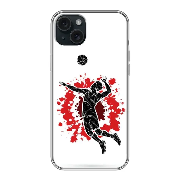 Чехол с рисунком «Волейболист» для iPhone 15 Plus Чехол с рисунком «Волейболист» для iPhone 15 Plus