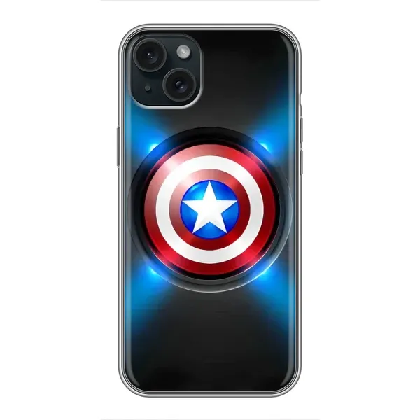 Чохол з малюнком «Яскраий Щит Капітана» для iPhone 15 Plus Чохол з малюнком «Яскраий Щит Капітана» для iPhone 15 Plus