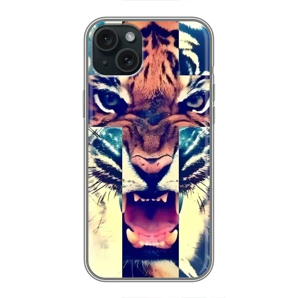 Чехол с рисунком «Яркий Тигр» для iPhone 15 Plus