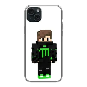 Чохли для iPhone 15 Plus (Персонажі МайнКрафт) (Зелений хлопчик)
