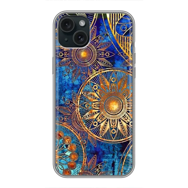 Чехол с рисунком «Золотые узоры» для iPhone 15 Plus