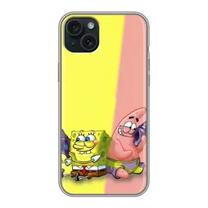 Чехлы с Патриком на iPhone 15 Plus (Звонок)