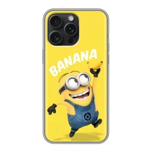 Мультяшный принт на Чехол для Айфон 15 Про Макс (Banana)