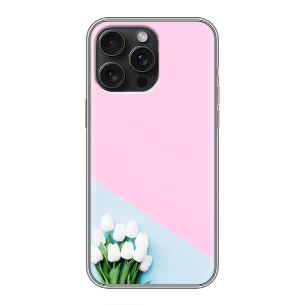 Чехол с рисунком «Белые тюльпаны» для iPhone 15 Pro Max Чехол с рисунком «Белые тюльпаны» для iPhone 15 Pro Max