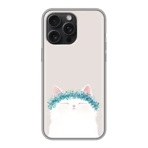 Чехол на тематику: Коты для iPhone 15 Pro Max (Белый котик)