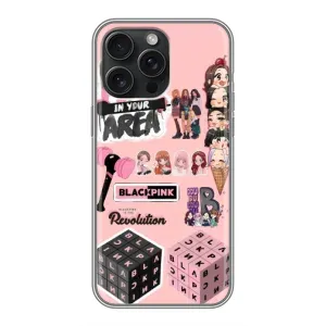 Чехлы с картинкой для iPhone 15 Pro Max (BLACK PINK коллаж)