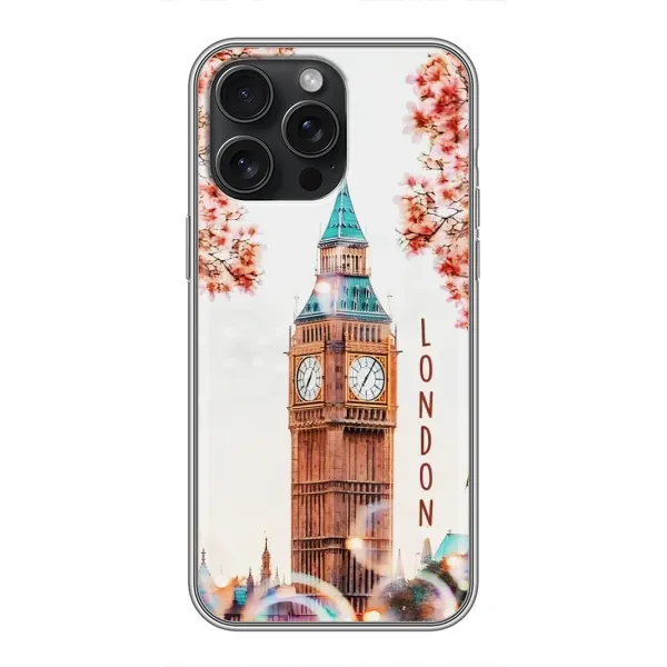 Чехол с рисунком «Часы Лондон» для iPhone 15 Pro Max Чехол с рисунком «Часы Лондон» для iPhone 15 Pro Max