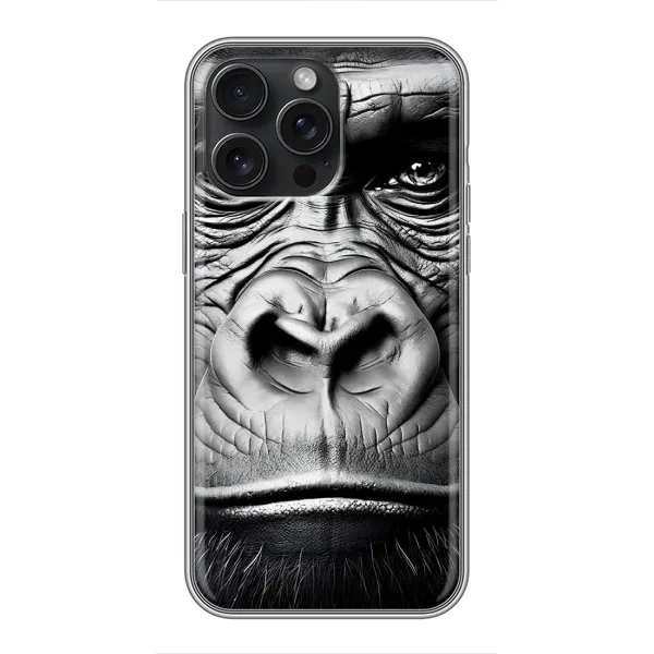 Чехол с рисунком «Черная обезьяна» для iPhone 15 Pro Max Чехол с рисунком «Черная обезьяна» для iPhone 15 Pro Max