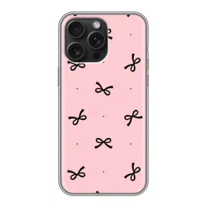 Чохол банти для iPhone 15 Pro Max (Чорні бантики)