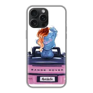 Силиконовый Чехол на iPhone 15 Pro Max с картинкой Стильных Девушек (Девушка на машине)