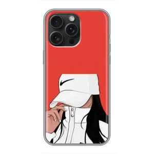 Силиконовый Чехол на iPhone 15 Pro Max с картинкой Стильных Девушек (Девушка Nike)
