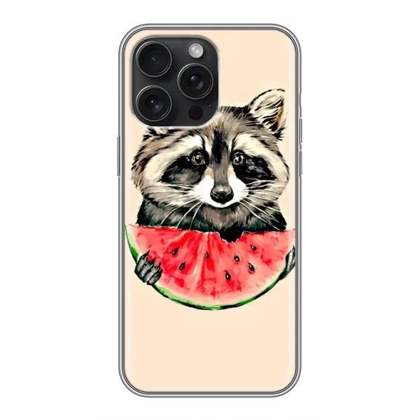 Чехол с рисунком «Енот» для iPhone 15 Pro Max Чехол с рисунком «Енот» для iPhone 15 Pro Max