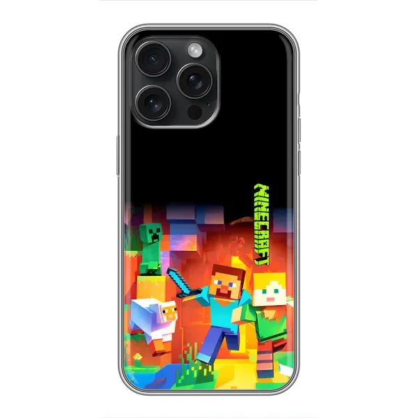 Чехол с рисунком «Герой Майнкрафт» для iPhone 15 Pro Max