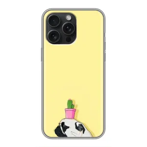 Бампер для iPhone 15 Pro Max с картинкой "Песики" (Кактус на голове)