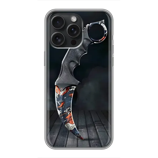 Чехол с рисунком «Кинжал КС ГО» для iPhone 15 Pro Max