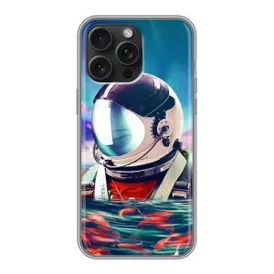 Силиконовый Чехол с принтом "Космонавты" на iPhone 15 Pro Max (Космонавт в воде)