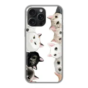 Силиконовый чехол с котиком для iPhone 15 Pro Max (Коты)