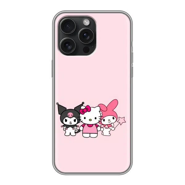 Чехол с рисунком «Куроми Мелоди Китти» для iPhone 15 Pro Max Чехол с рисунком «Куроми Мелоди Китти» для iPhone 15 Pro Max