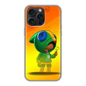Чохол Бравл Старс для iPhone 15 Pro Max (LEON в кофті)