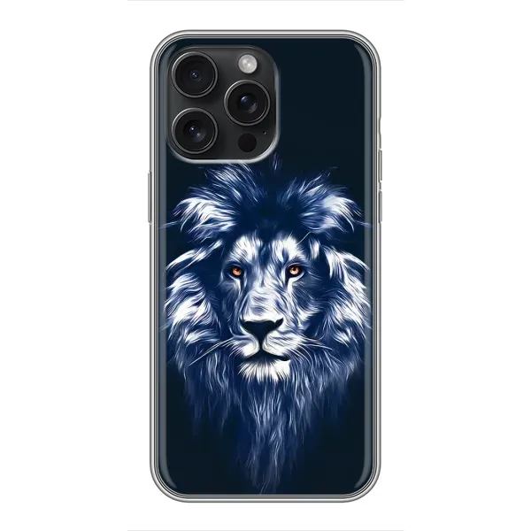 Чехол с рисунком «Лев - синий» для iPhone 15 Pro Max Чехол с рисунком «Лев - синий» для iPhone 15 Pro Max