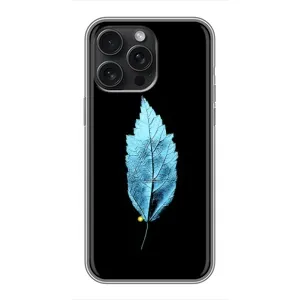 Чехол с картинками на черном фоне для iPhone 15 Pro Max (Листочек)