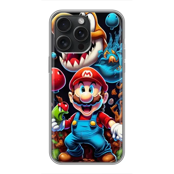 Чехол с рисунком «Марио» для iPhone 15 Pro Max