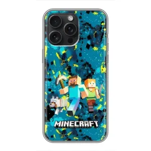 Чехлы для iPhone 15 Pro Max (Персонажи Майн Крафт) (Майнкрафт)