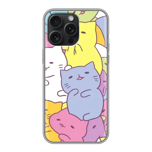 Чехол с рисунком «Милые котики» для iPhone 15 Pro Max