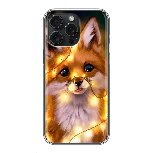 Чехол с рисунком «Новогодний лисенок» для iPhone 15 Pro Max Чехол с рисунком «Новогодний лисенок» для iPhone 15 Pro Max