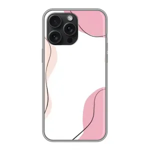 Чехол цветочный дизайн для iPhone 15 Pro Max (Розовый фон)