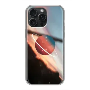 Чехол (ТПУ) с планетами на iPhone 15 Pro Max (Сатурн)