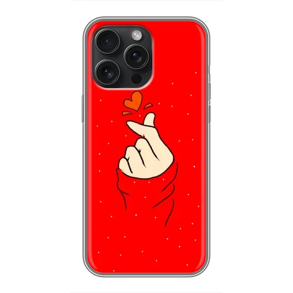 Чехол с рисунком «Сердце на красном» для iPhone 15 Pro Max Чехол с рисунком «Сердце на красном» для iPhone 15 Pro Max