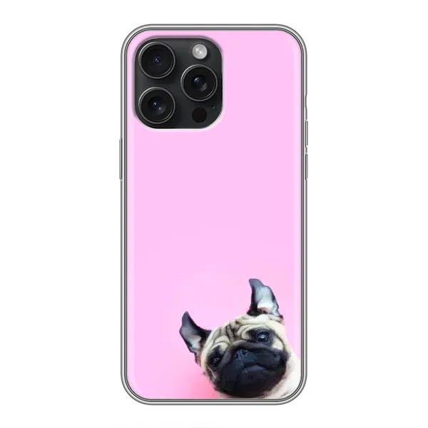 Чехол с рисунком «Собака на розовом» для iPhone 15 Pro Max