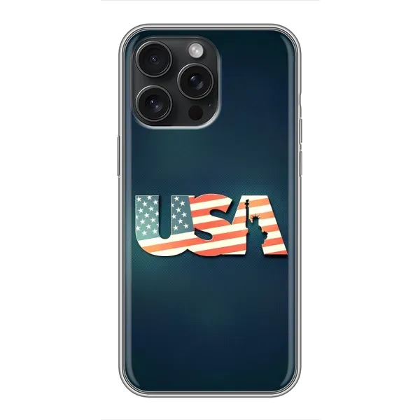 Чехол с рисунком «USA» для iPhone 15 Pro Max Чехол с рисунком «USA» для iPhone 15 Pro Max