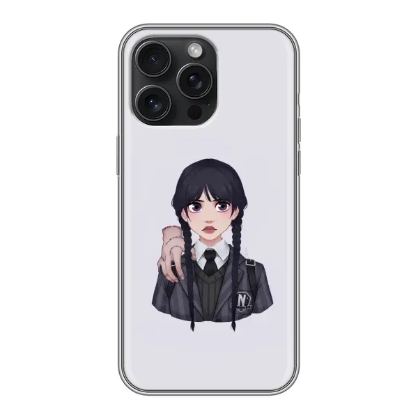 Чехол с рисунком «Вещь Венсдей» для iPhone 15 Pro Max
